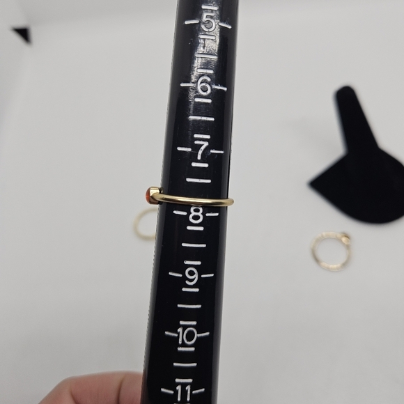 frosted gold tone stacking rings orange and pink size 7,75 - Picture 2 of 3